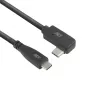 ACT USB 3.0 10Gbps 60W USB Type-C (suora) - USB Type-C (vasen/oikea kulma) -kaapeli, 0,5 metriä