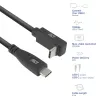 ACT USB 3.0 10 Gbit/s 60 W USB Type-C (suora) - USB Type-C (ylös/alas kulma) -kaapeli, 0,5 metriä