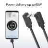 ACT USB 3.0 10Gbps 60W USB Type-C (ylös/alas kulma) - USB Type-C (ylös/alas kulma) -kaapeli, 2 metriä