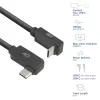 ACT USB 3.0 10 Gbit/s 60 W USB Type-C (vasen/oikea kulma) - USB Type-C (ylös/alas kulma) -kaapeli, 0,5 metriä