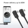 ACT USB 3.0 10Gbps 60W USB Type-C (vasen/oikea kulma) - USB Type-C (vasen/oikea kulma) -kaapeli, 0,5 metriä