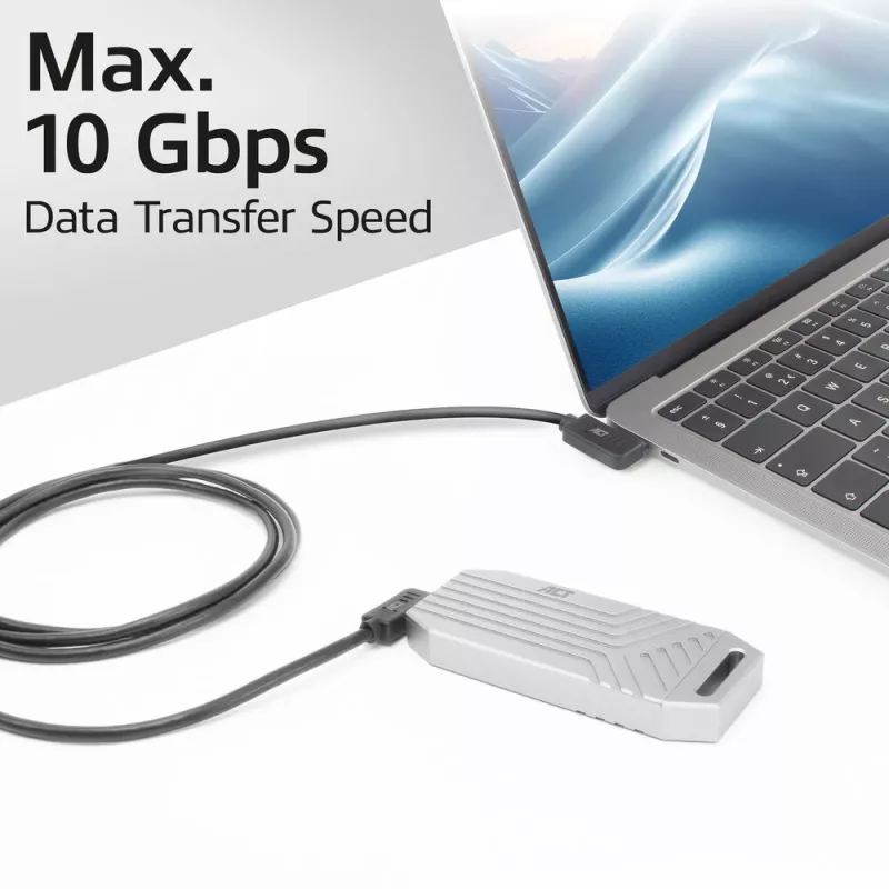 ACT USB 3.0 10Gbps 60W USB Type-C (vasen/oikea kulma) - USB Type-C (vasen/oikea kulma) -kaapeli, 0,5 metriä