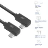 ACT USB 3.0 10Gbps 60W USB Type-C® (vasen/oikea kulma) - USB Type-C® (vasen/oikea kulma) -kaapeli, 2 metriä