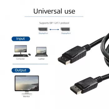 ACT 1 metrin DisplayPort-kaapeli plugi – plugi, virtanapa 20 kytketty