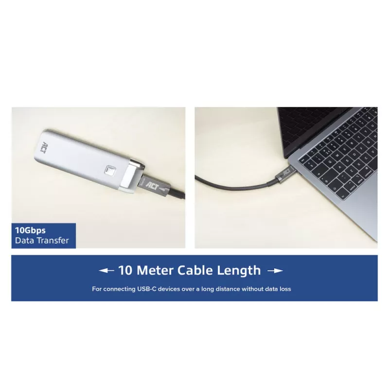 ACT USB-C 3.2 Gen2 Active Optical -kaapeli (AOC) liitäntäkaapeli, 3m