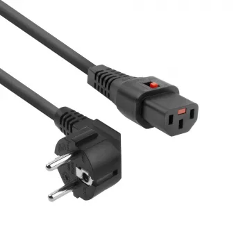 ACT virtakaapeli CEE 7/7 plugi (kulma) - C13 IEC Lock musta 5 m, EL269S