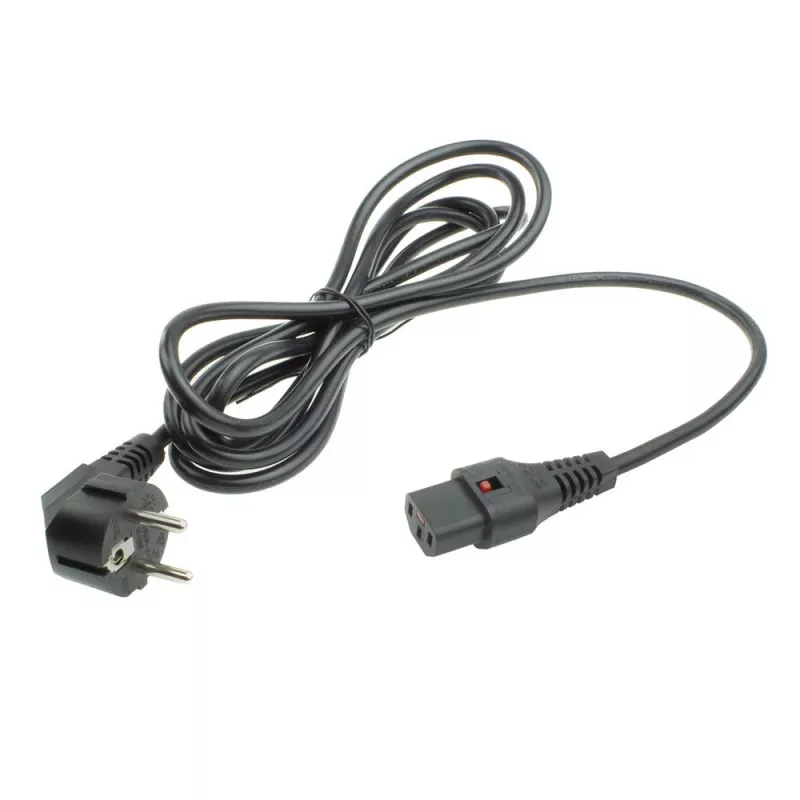 ACT virtakaapeli CEE 7/7 plugi (kulma) - C13 IEC Lock musta 5 m, EL269S