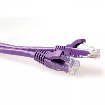 ACT violetti 0,5 m U/UTP CAT6A -verkkokaapeli, salvasuoja, RJ45-liittimillä