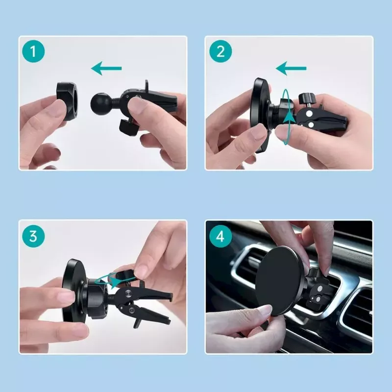 Magneettinen auton puhelinteline CHOETECH iPhone 12:lle, ilmastointiritiläkiinnitys, kompakti teline