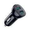 Virtalähde CHOETECH C0051 dual USB-A 36W QC3.0, musta