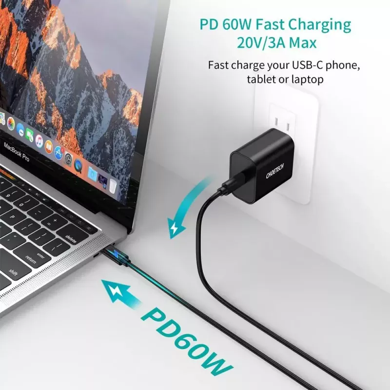 USB-kaapeli Choetech CC0002 USB 2.0 1 m USB-C musta
