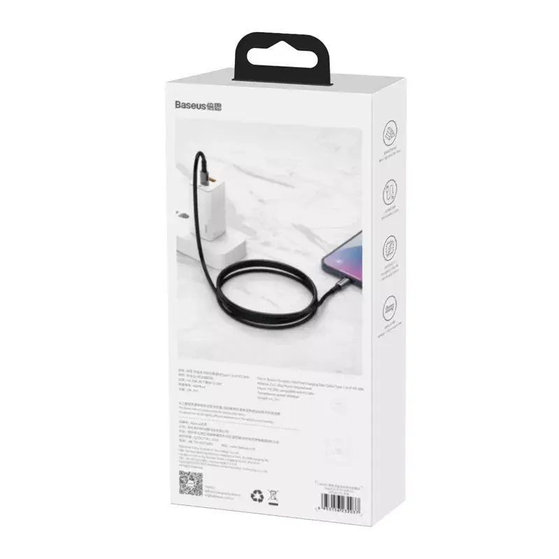 Kaapeli Baseus Tungsten Gold 1 m musta Lightning - USB C