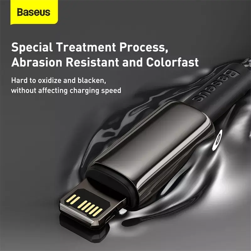 Baseus Tungsten Gold -kaapeli 2 m musta Lightning USB-C