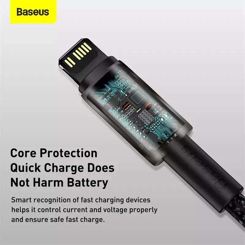 Baseus Tungsten Gold -kaapeli 2 m musta Lightning USB-C