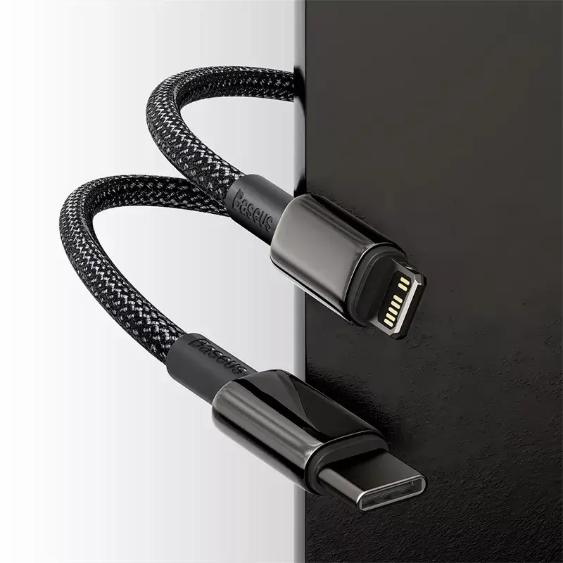 Baseus Tungsten Gold -kaapeli 2 m musta Lightning USB-C