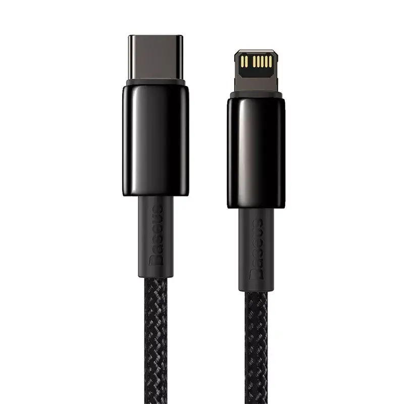 Baseus Tungsten Gold -kaapeli 2 m musta Lightning USB-C