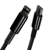 Baseus Tungsten Gold -kaapeli 2 m musta Lightning USB-C