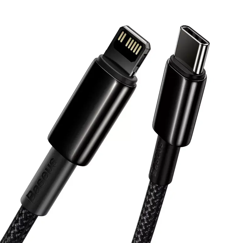 Baseus Tungsten Gold -kaapeli 2 m musta Lightning USB-C