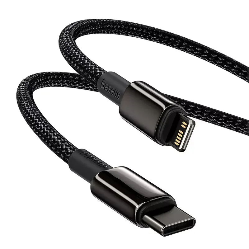 Baseus Tungsten Gold -kaapeli 2 m musta Lightning USB-C