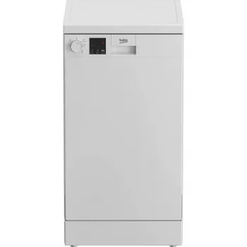 Ohut vapaasti seisova astianpesukone BEKO DVS05024W — 10 astiastoa, 45 cm, 49 dB, energialuokka E