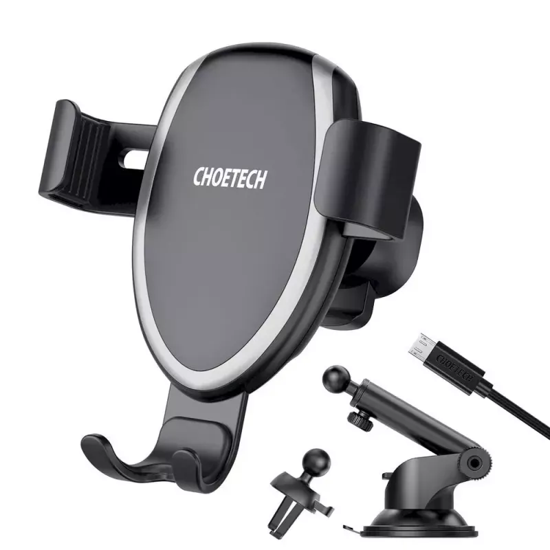 CHOETECH T536-S autoteline puhelimelle, 10W langaton lataus, kojelauta-/tuulilasikiinnitys