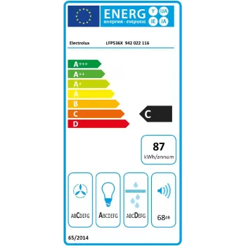 Electrolux LFP536X puolikiinteä (ulosvedettävä) harmaa, ruostumaton teräs 600 m³/h
