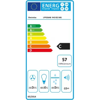 Kalusteisiin asennettava liesituuletin Electrolux Serie 300 LFP326AB, LED, 57 dB