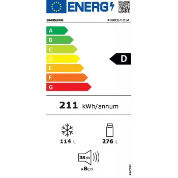 Samsung RB38C671DSA vapaasti seisova jääkaappi 390 L hopea
