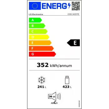 LG GSBC40EPPE side-by-side-jääkaappi vapaasti seisova 664 L E musta