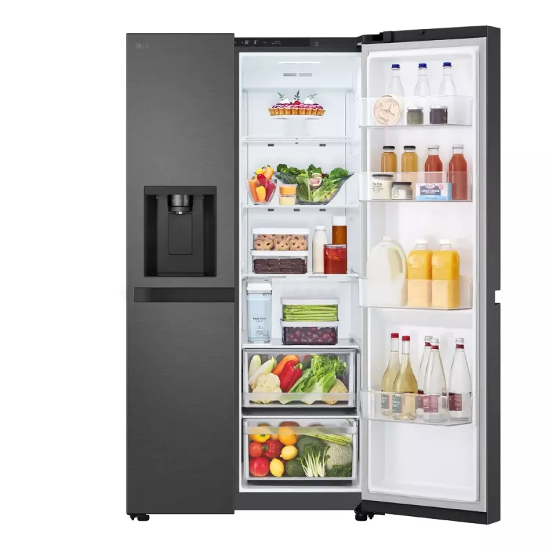 LG GSLC41EPPE side-by-side-jääkaappi vapaasti seisova 641 L musta
