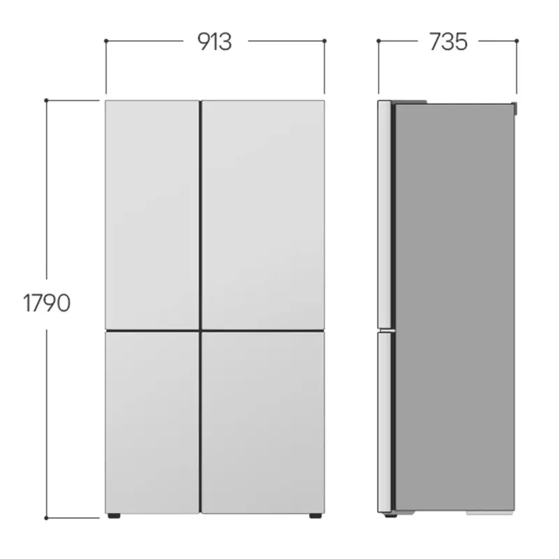 LG GSLC41EPPE side-by-side-jääkaappi vapaasti seisova 641 L musta