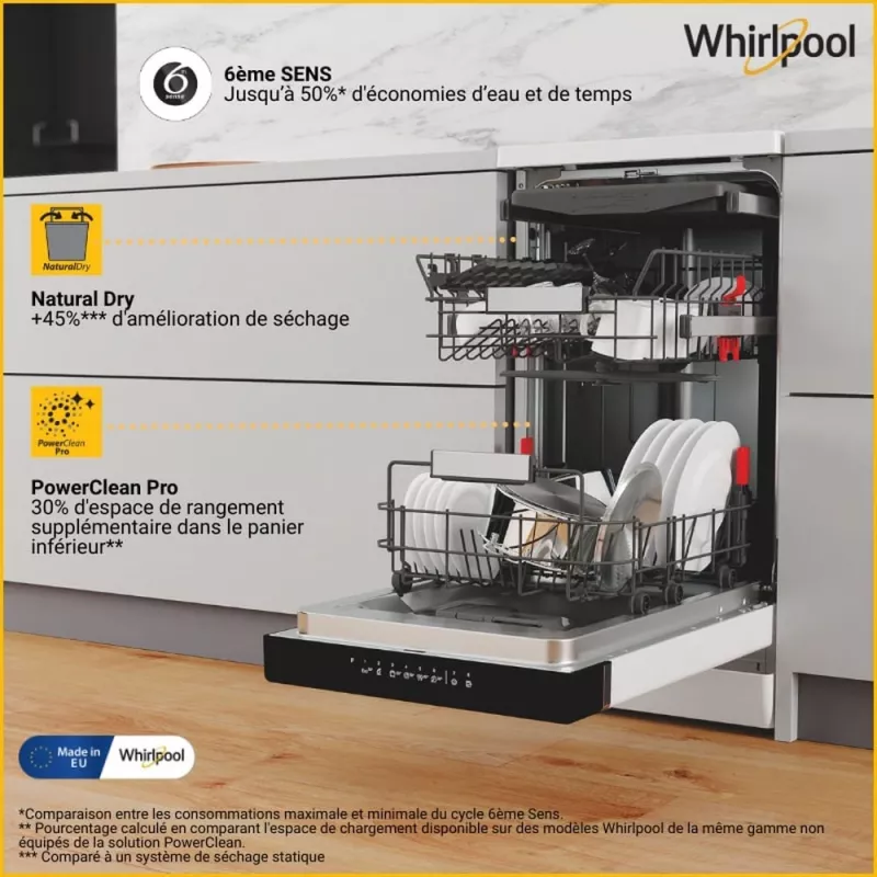 Whirlpool WSFO 3O34 PF vapaasti seisova 10 astiastoa