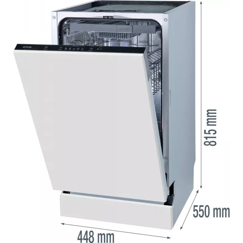 Gorenje GV 520 E 10 EB täysintegroitava 11 astiastosarjaa