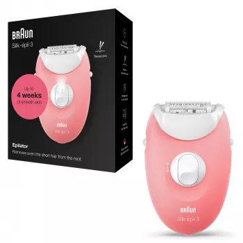 Braun Silk-épil 3 3-176 epilaattori 3 lisäosalla, rosee, valkoinen, 20 pinsettiä, parranajo, AC, 100 - 240 V, 50 - 60 Hz