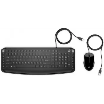 HP Pavilion näppäimistö ja hiiri 200, johdollinen, USB, mekaaninen, QWERTY, musta, hiiri mukana