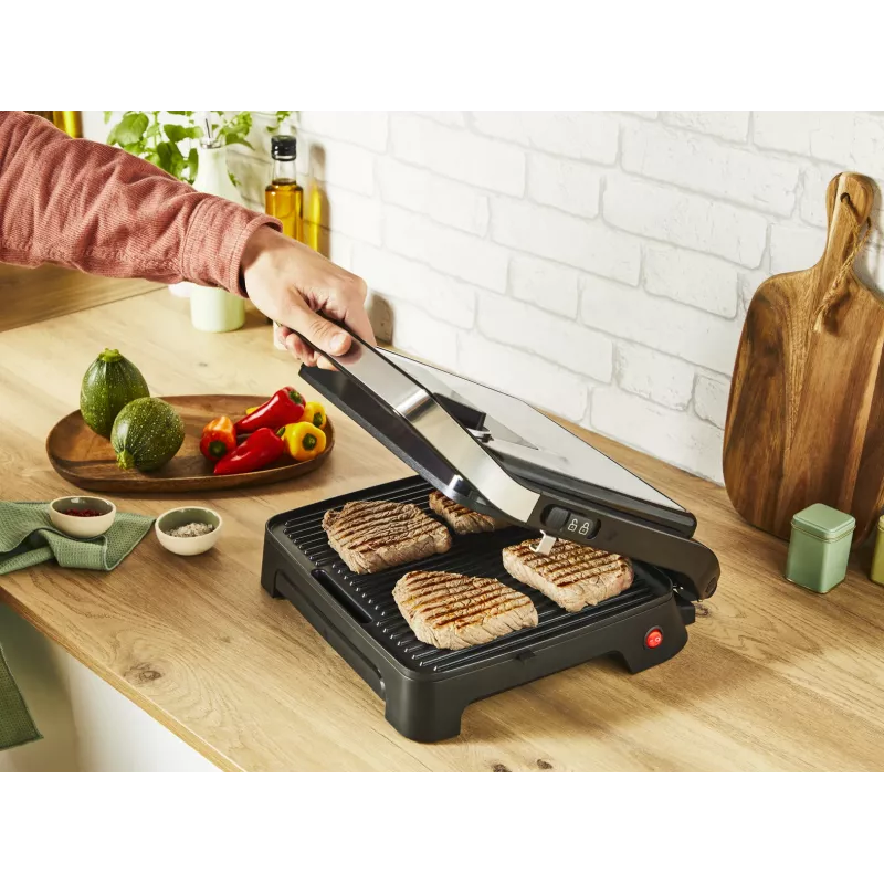 Kontaktigrilli Tefal Inicio Adjust GC272D10 tarttumattomilla levyillä ja säädettävällä lämpötilalla
