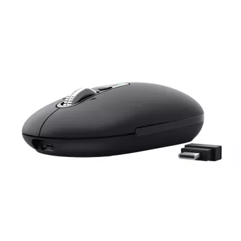 Hiiri TRUST Seron ohut Multi — molempikätinen toimistohiiri, optinen 3200 DPI, RF Wireless + Bluetooth, 7 painiketta, musta