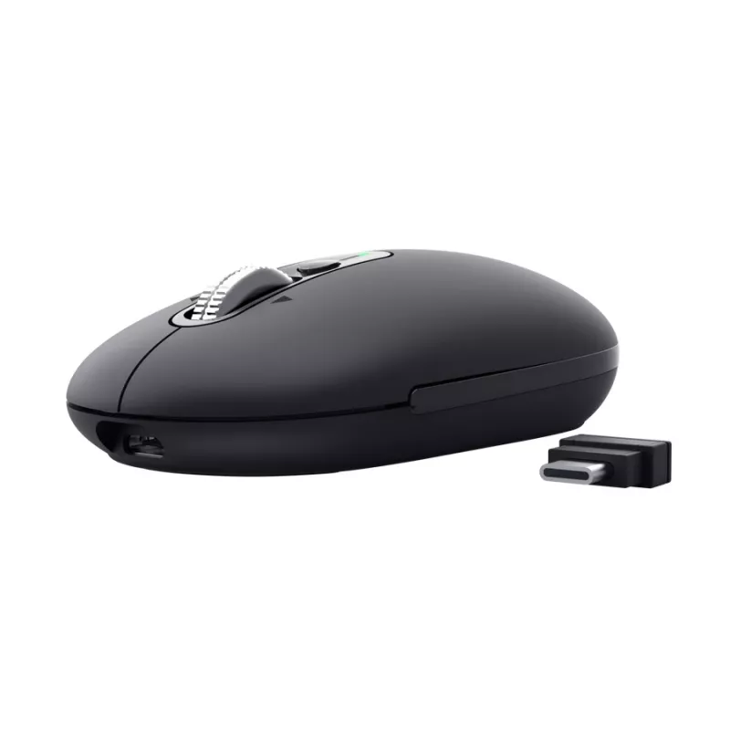 Hiiri TRUST Seron ohut Multi — molempikätinen toimistohiiri, optinen 3200 DPI, RF Wireless + Bluetooth, 7 painiketta, musta