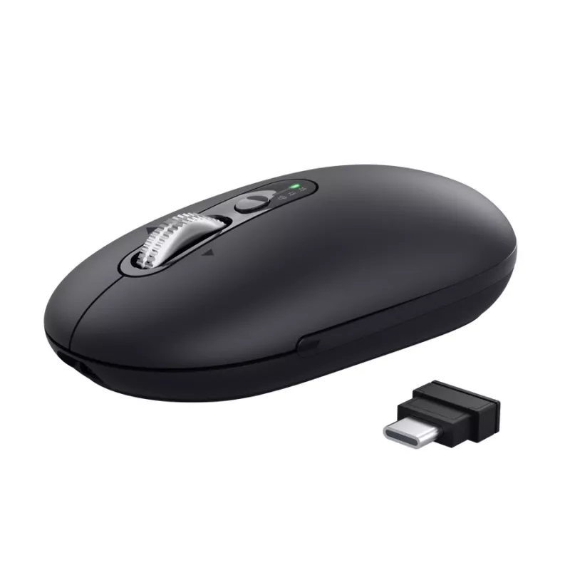 Hiiri TRUST Seron ohut Multi — molempikätinen toimistohiiri, optinen 3200 DPI, RF Wireless + Bluetooth, 7 painiketta, musta