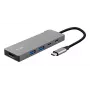 USB Type-C-keskitin TRUST 26062 — HDMI + USB 3.2 Gen 1 Type-A & Type-C, harmaa, 5 liitäntää