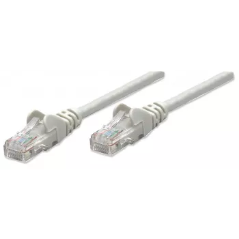 Intellinet verkkokaapeli, Cat5e, 10 m, harmaa, CCA, U/UTP, PVC, RJ45, kullatut kontaktit, taittumissuoja, valettu liitin, elinikäinen takuu