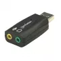 Manhattan USB-A -äänisovitin, USB-A – 3,5 mm mikrofonitulo ja äänilähtö, 480 Mbit/s (USB 2.0), tukee 3D- ja virtuaalista 5.1 Surround -ääntä, Hi-Speed USB, musta, kolmen vuoden takuu