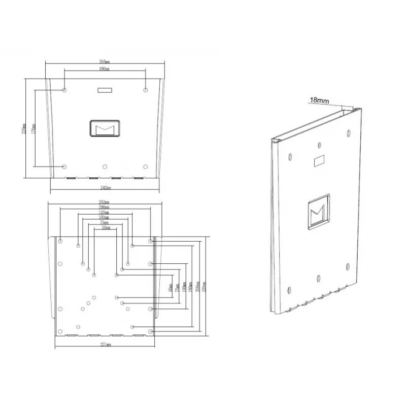 Multibrackets M VESA seinäteline III musta 75 100 200x100 200x200 30 kg