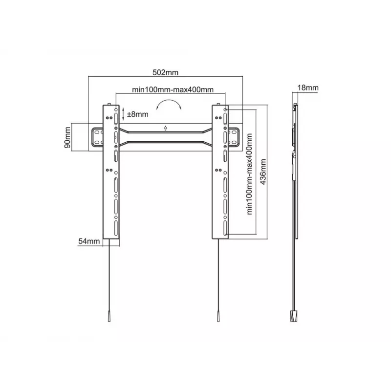 Multibrackets M VESA seinäteline Super ohut Fixed 400 MAX