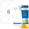 Irrotettavat tarrat HERMA A4 Ø 85 mm pyöreä valkoinen 150 kpl