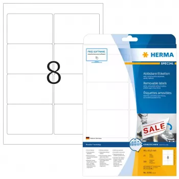 Itseliimautuva tulostustarra HERMA irrotettavat tarrat A4 96x63,5 mm