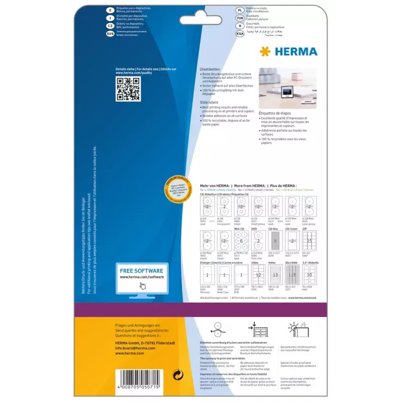 Diatarrat HERMA A4 43,2 x 8,5 mm valkoinen paperi matta 3200 kpl