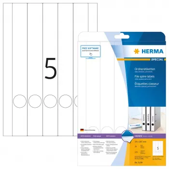 Asiakirjakansion tarrat HERMA A4 34x297 mm valkoinen paperi matta peittävä 125 kpl