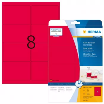 Itseliimautuva tulostintarra HERMA neon-tarrat A4 99,1x67,7 mm
