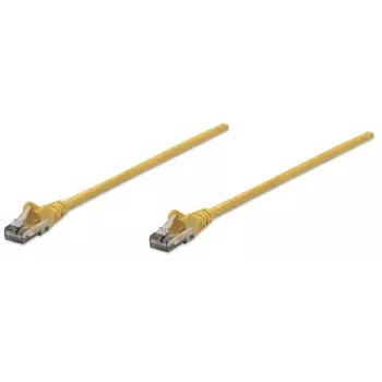 Intellinet verkkokaapeli, Cat6, 10 m, keltainen, CCA, U/UTP, PVC, RJ45, kullatut kontaktit, lukituskielekkeen suojaus, holkkisuojaus, elinikäinen takuu